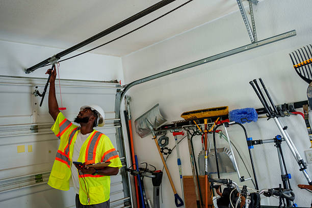Professional Garage Door Panel Replacement technician working in Far Hills, NJ
